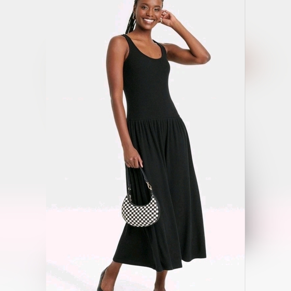 Women's Drop Waist Knit Midi Slip Dress Universal Thread Lightweight Rayon Blend